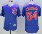 Men's MLB Chicago Cubs #54 Aroldis Chapman Majestic Alternate Blue Flex Base Authentic Collection Player Jersey