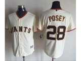 mlb majestic san francisco giants #28 buster posey cream new cool base jerseys