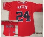 mlb atlanta braves #24 gattis red jerseys [cool base]