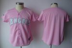 women Baseball Jerseys los angeles angels blank pink