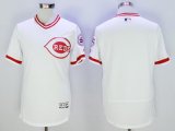 Men's MLB Cincinnati Reds Blank White Flexbase Authentic Collection Cooperstown Jersey