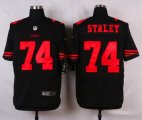 nike san francisco 49ers #74 staley black elite jerseys [oranger