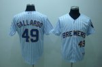 Baseball Jerseys milwaukee brewers #49 gallardo white(blue strip