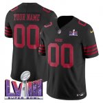 San Francisco 49ers Active Player Custom New Black 2024 F.U.S.E. Super Bowl LVIII Patch Vapor Untouchable Limited Football Stitched Jersey