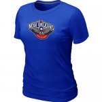women nba new orleans pelicans logo blue T-shirt