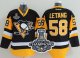 Men Pittsburgh Penguins #58 Kris Letang Black Alternate 2017 Stanley Cup Finals Champions Stitched NHL Jersey