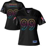 nike women nfl houston texans #99 watt fashion black jerseys