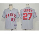 mlb los angeles angels #27 trout grey jerseys