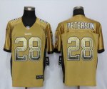 Men NFL New Orleans Saints #28 Adrian Peterson NIke Gold Drift Fashion Elite Jerseys