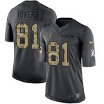 Men's Nike NFL Oakland Raiders #81 Mychal Rivera Anthracite 2016 Salute to Service Custom Limited Jersey