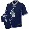 Men's Nike Dallas Cowboys #4 Dak Prescott Blue Drift Fashion Elite NFL Jerseys