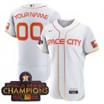 Houston Astros 2023 Space City Champions Jersey Custom White Red Authentic Stitched Jerseys