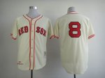 men mlb boston red sox #8 carl yastrzemski cream mitchell and ness 1967 throwback stitched baseball jersey