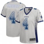Women's Nike Dallas Cowboys #4 Dak Prescott Grey Drift Fashion NFL Jerseys