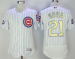 men mlb chicago cubs #21 sammy sosa white 2017 gold program flex base champion stitched baseball jerseys