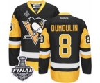 Men's Reebok Pittsburgh Penguins #8 Brian Dumoulin Authentic Black-Gold Third 2017 Stanley Cup Final NHL Jersey