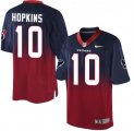 Men's Nike Houston Texans #10 DeAndre Hopkins Elite Navy Red Fadeaway NFL Jersey