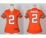nike women nfl cleveland browns #2 manziel orange jerseys