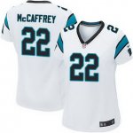 Women NFL Carolina Panthers #22 Christian McCaffrey Nike White 2017 Draft Pick Game Jersey