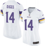 Women Minnesota Vikings #14 Stefon Diggs White Nike NFL Game Jerseys