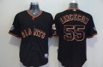 Men's mlb san francisco giants #55 tim lincecum black Stitched cool base Jerseys with world series patch