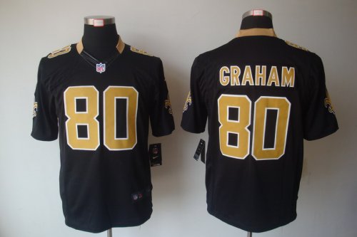 nike nfl new orleans saints #80 graham black jerseys [nike limit