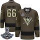 Men Pittsburgh Penguins #66 Mario Lemieux Green Salute to Service 2017 Stanley Cup Finals Champions Stitched NHL Jersey