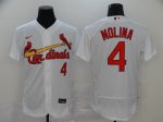 Men's St. Louis Cardinals #4 Yadier Molina White 2020 Stitched Baseball Jersey