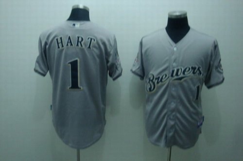 Baseball Jerseys Milwaukee Brewers #1 hart grey