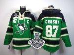 Men NHL Pittsburgh Penguins #87 Sidney Crosby Green St. Patrick's Day McNary Lace Hoodie 2017 Stanley Cup Final Patch Stitched NHL Jersey