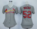 women mlb st. louis cardinals #52 michael wacha grey majestic cool base jerseys