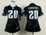 nike women nfl philadelphia eagles #20 dawkins black jerseys
