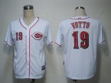 Men's MLB Cincinnati Reds #19 Joey Votto White Cool Base Jerseys
