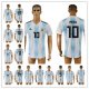 2018 Argentina Home White Soccer Jersey Short Sleeves