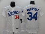 Men's Los Angeles Dodgers #34 Fernando Valenzuela White 2020 Stitched Baseball Jersey