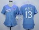 women mlb kansas city royals #13 salvador perez blue majestic cool base jerseys