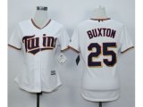 Women mlb Minnesota Twins #25 Byron Buxton White jerseys