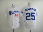 mlb los angeles dodgers #25 crowford white jerseys [cool]