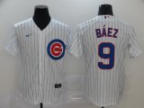 Men's Chicago Cubs #9 Javier Baez White 2020 Stitched Baseball Jersey