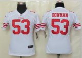 nike women nfl san francisco 49ers #53 bowman white jerseys
