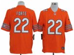 nike nfl chicago bears #22 matt forte orange jerseys [game]