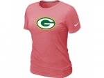 Women Green Bay Packers Pink Logo T-Shirt