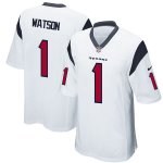 Men's NFL Houston Texans #1 Deshaun Watson Nike White 2017 Draft Pick Game Jersey