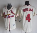 mlb jerseys st.louis cardinals #4 Molina Cream New Cool Base St