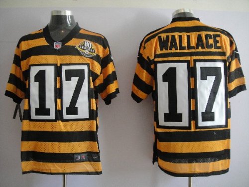 nike pittsburgh steelers #17 wallace throwback yellow and black(