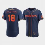Men's Houston Astros #18 Jason Castro Navy Authentic 2022 City Connect Jersey