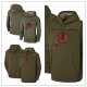 Football Washington Redskins Olive Salute to Service Sideline Therma Performance Pullover Hoodie
