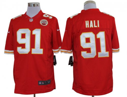 nike nfl kansas city chiefs #91 hali red jerseys [nike limited]