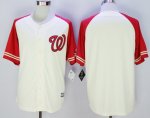 mlb washington nationals blank majestic cream and red exclusive cool base ivory fashion jerseys