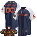 Houston Astros 2022 Champions Navy White Orange Cool Base Stitched Jerseys